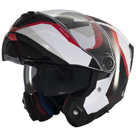 Casca MT Helmets Atom 2 Sv Emalla B0 alb/rosu lucios