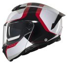 Casca Mt Helmets Atom 2 Sv Emalla B0 Alb/Rosu Lucios