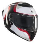 Casca Mt Helmets Atom 2 Sv Emalla B0 Alb/Rosu Lucios