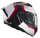 Casca Mt Helmets Atom 2 Sv Emalla B0 Alb/Rosu Lucios