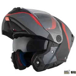   Casca Mt Helmets Atom 2 SV Emalla B15 gri/rosu mat Pinlock Ready