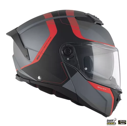 Casca Mt Helmets Atom 2 SV Emalla B15 gri/rosu mat Pinlock Ready
