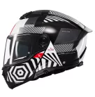 Casca Mt Helmets Atom 2 SV Strange B2 negru/alb lucios Pinlock Ready