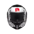 Casca Mt Helmets Atom 2 SV Strange B2 negru/alb lucios Pinlock Ready