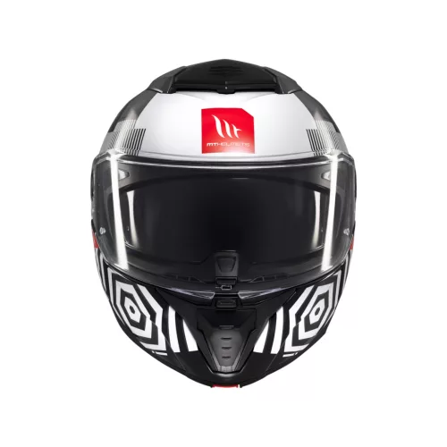 Casca Mt Helmets Atom 2 SV Strange B2 negru/alb lucios Pinlock Ready