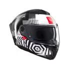 Casca Mt Helmets Atom 2 SV Strange B2 negru/alb lucios Pinlock Ready