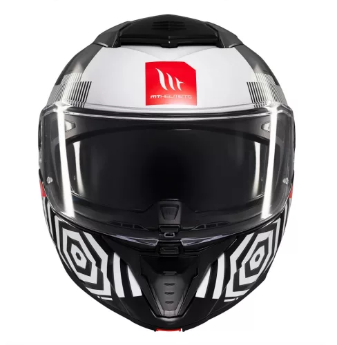 Casca Mt Helmets Atom 2 SV Strange B2 negru/alb lucios Pinlock Ready