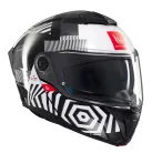 Casca Mt Helmets Atom 2 SV Strange B2 negru/alb lucios Pinlock Ready