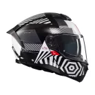 Casca Mt Helmets Atom 2 SV Strange B2 negru/alb lucios Pinlock Ready