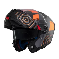   Casca Mt Helmets Atom 2 SV Strange C4 gri/portocaliu mat Pinlock Ready