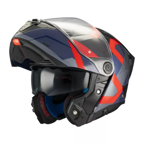 Casca Mt Helmets Atom 2 SV Dexter B15 rosu/albastru lucios