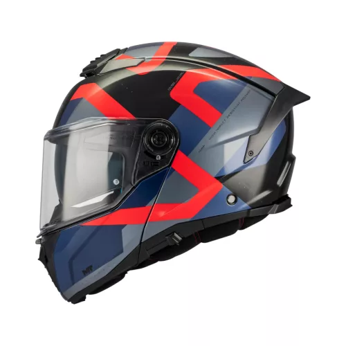 Casca Mt Helmets Atom 2 SV Dexter B15 rosu/albastru lucios