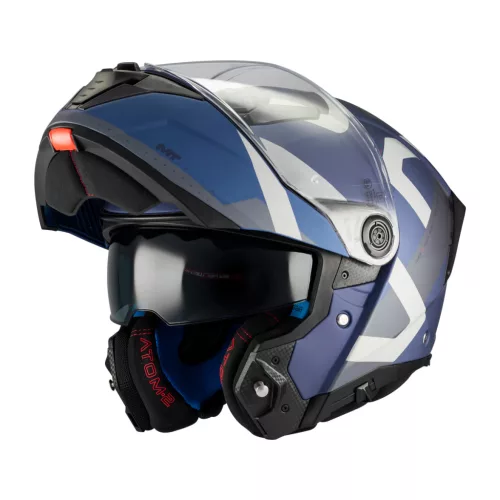 Casca Mt Helmets Atom 2 SV Dexter C2 albastru mat/gri Pinlock inclus