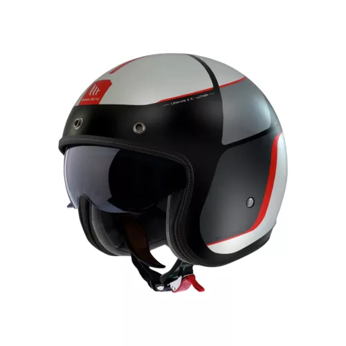 Casca Mt Helmets Le Mans 2 S SV Luther B15 rosu/gri mat