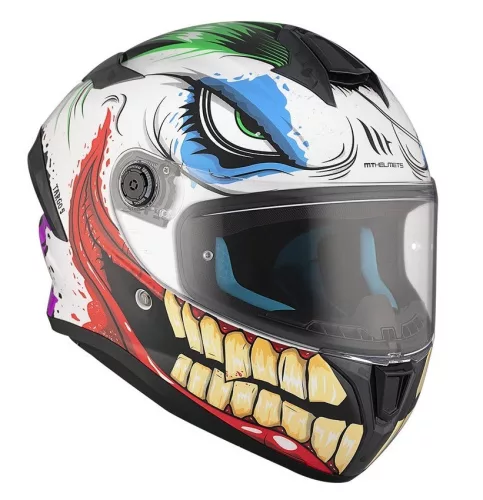 Casca Mt Helmets Targo S Joke A5 alb lucios