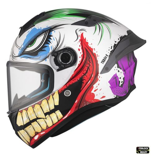 Casca Mt Helmets Targo S Joke A5 alb lucios - omologare noua ECE 22.06