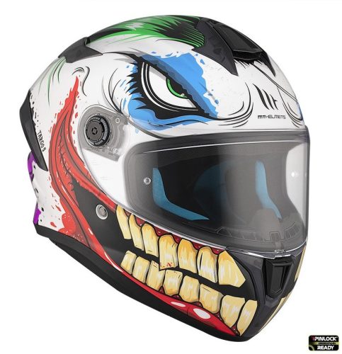 Casca Mt Helmets Targo S Joke A5 alb lucios - omologare noua ECE 22.06