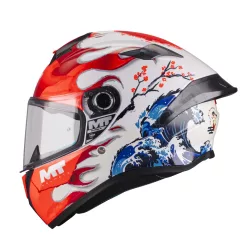 Casca Mt Helmets Targo S Yamanaka A5 alb/rosu lucios