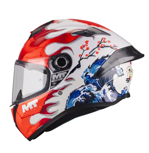 Casca Mt Helmets Targo S Yamanaka A5 alb/rosu lucios