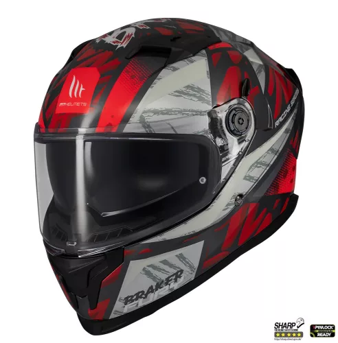 Casca Mt Helmets Braker SV Fury C5 rosu lucios