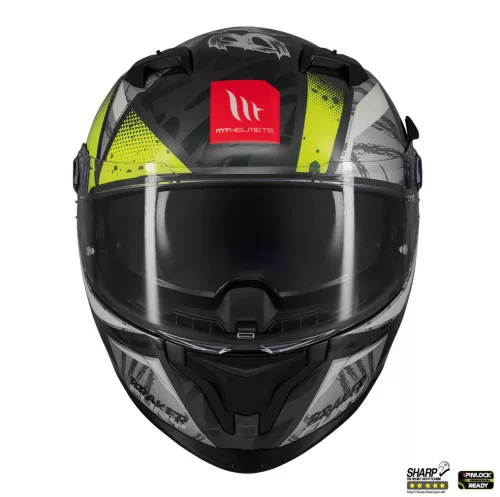 Casca Mt Helmets Braker SV Fury C6 gri/galben lucios