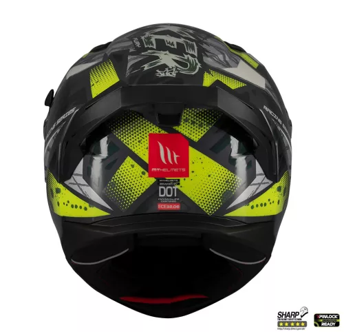 Casca Mt Helmets Braker SV Fury C6 gri/galben lucios