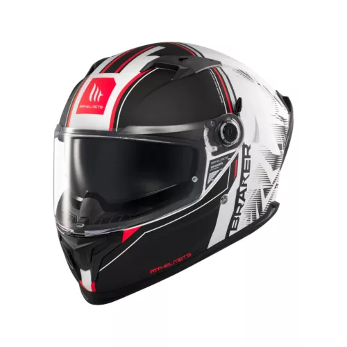 Casca Mt Helmets Braker SV Charm A1 alb/negru mat