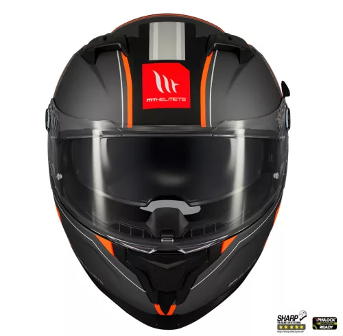 Casca Mt Helmets Braker SV Charm B4 negru/portocaliu mat