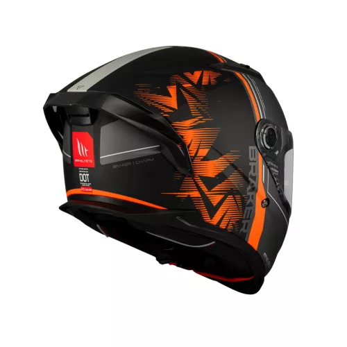 Casca Mt Helmets Braker SV Charm B4 negru/portocaliu mat