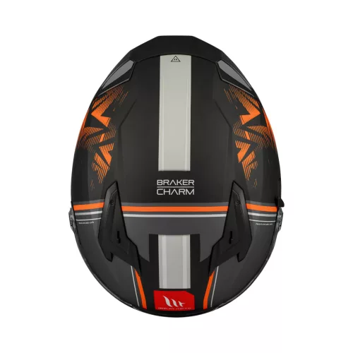 Casca Mt Helmets Braker SV Charm B4 negru/portocaliu mat