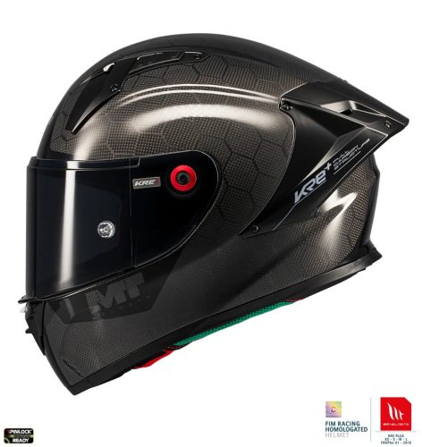 Casca Mt Helmets KRE+ S Pure Carbon A1 negru lucios - 100% carbon - FIM approved - omologare noua ECE 22.06