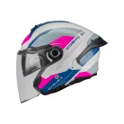 Casca Mt Helmets Cosmo SV Icarus A8 alb/roz/albastru