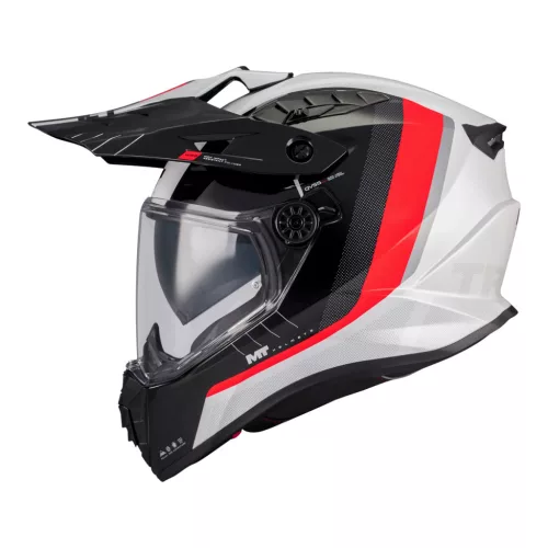 Casca Mt Helmets Track SV Nomad A15 negru/alb/rosu lucios