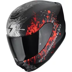 Casca Scorpion EXO-391 WOLF Negru Mat Argintiu Rosu