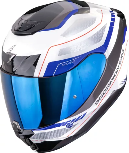 Casca Scorpion EXO-391 LEO Alb Albastru