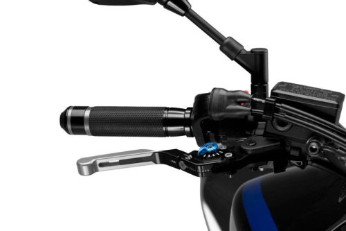 Brake lever without adapter PUIG 3.0 14PNA extendable folding silver/blue