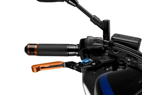 Brake lever without adapter PUIG 3.0 14TNA extendable folding portocaliu/albastru