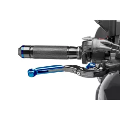  Maneta de frana fara adaptor PUIG 19ANA extendable folding blue/blue