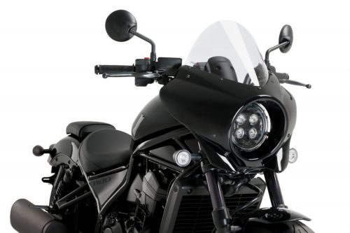 Semifairing PUIG MIRAGE 21461W transparent gloss black housing