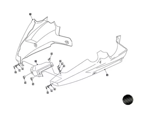 Spoiler motor PUIG 22441J matt negru stickers included