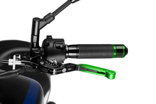 Clutch lever without adapter PUIG 3.0 24VNP extendable folding green/silver