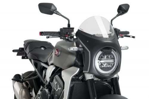 Windshield PUIG SEMI-FAIRING 3133W matt black transparent