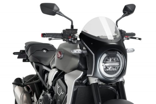 Windshield PUIG SEMI-FAIRING 3143W carbon look transparent