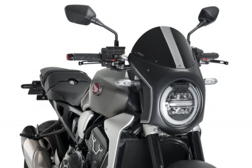 Windshield PUIG SEMI-FAIRING 3169N matt black Negru