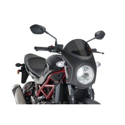   Windshield PUIG RETRO SEMI-FAIRING 3170F dark smoke carbon look