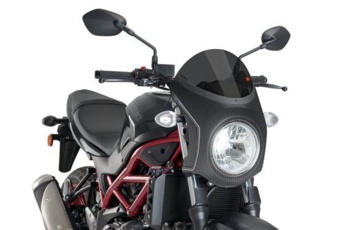 Windshield PUIG RETRO SEMI-FAIRING 3170F dark smoke carbon look