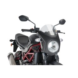 Windshield PUIG RETRO SEMI-FAIRING 3170H smoke carbon look