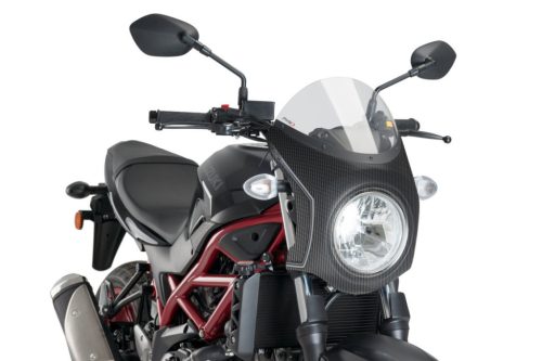 Windshield PUIG RETRO SEMI-FAIRING 3170H smoke carbon look