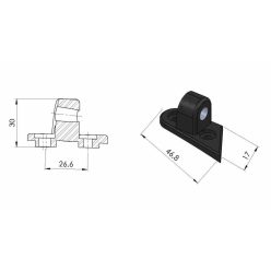 Mirror adaptor PUIG 3543N stanga Negru