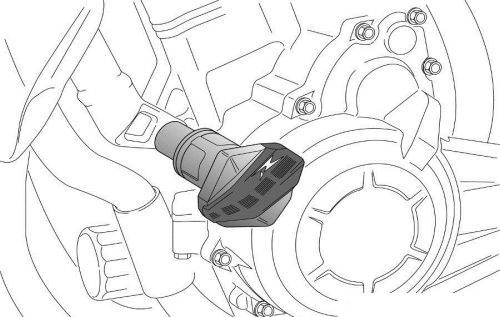 Frame sliders PUIG R12 4069N black with grey rubber